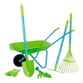 Großes Gartenset mit Schubkarre, 7 tlg.