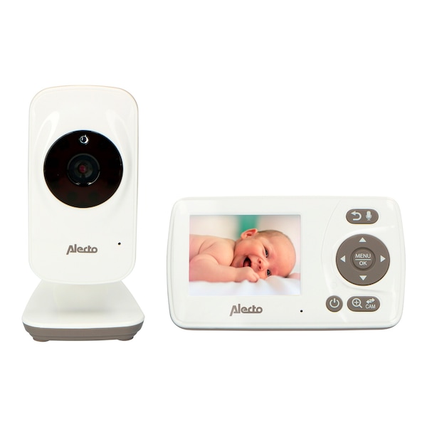 Alecto Dvm-75 - Babyphone Avec Caméra Et Écran Couleur 2.4, Blanc