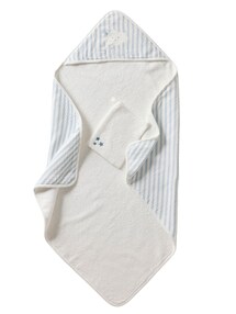 Set aus Badecape & Waschhandschuh Baby IN DEN WOLKEN