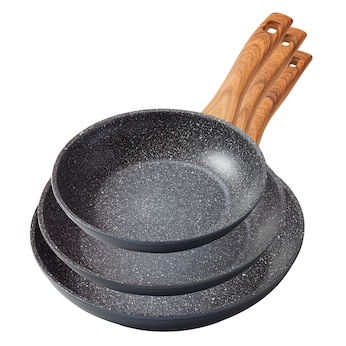 STONELINE Back to Nature Pfannen-Set 3-teilig | ohne Deckel - Holzoptik