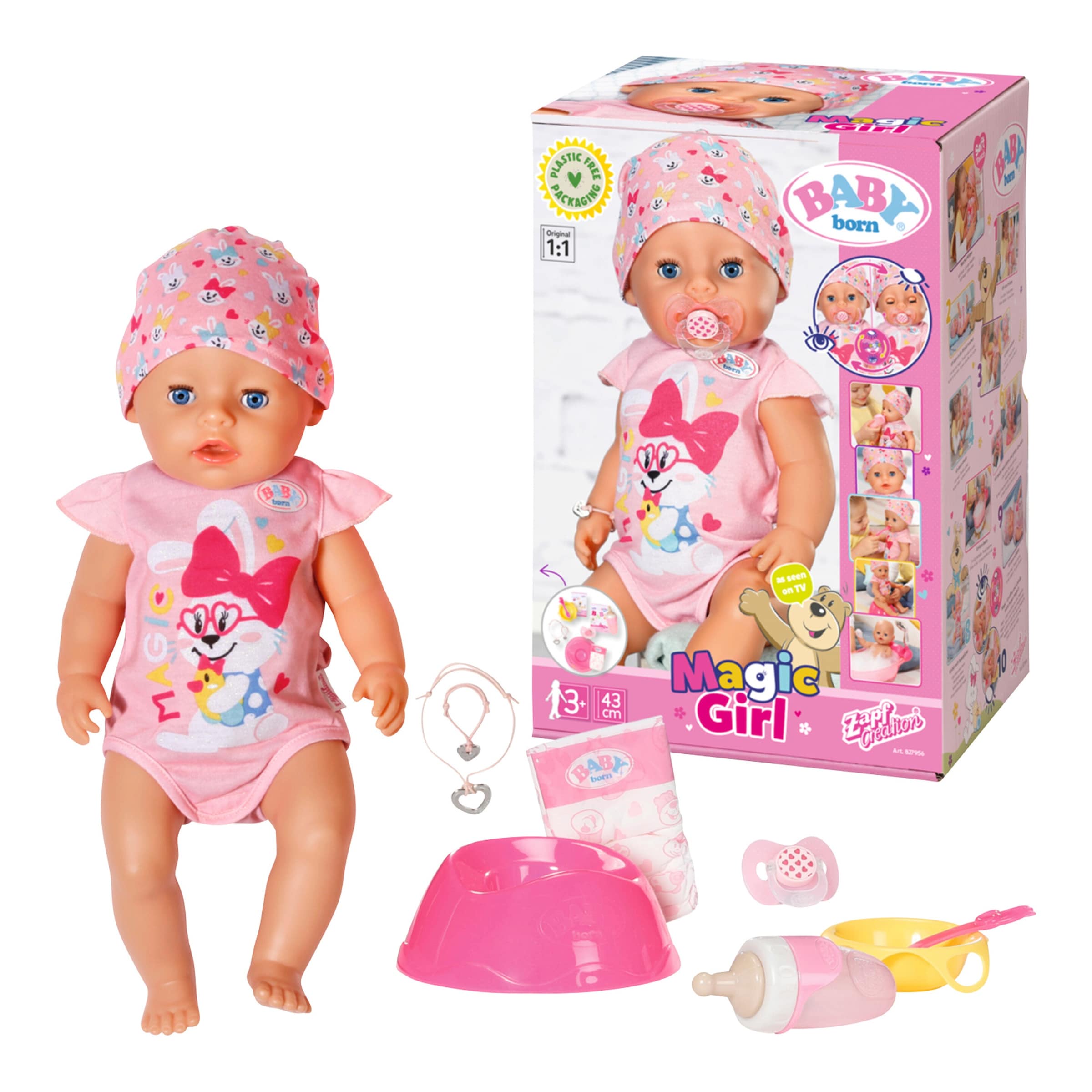 Zapf Creation BABY BORN Puppe Magic Girl 43cm