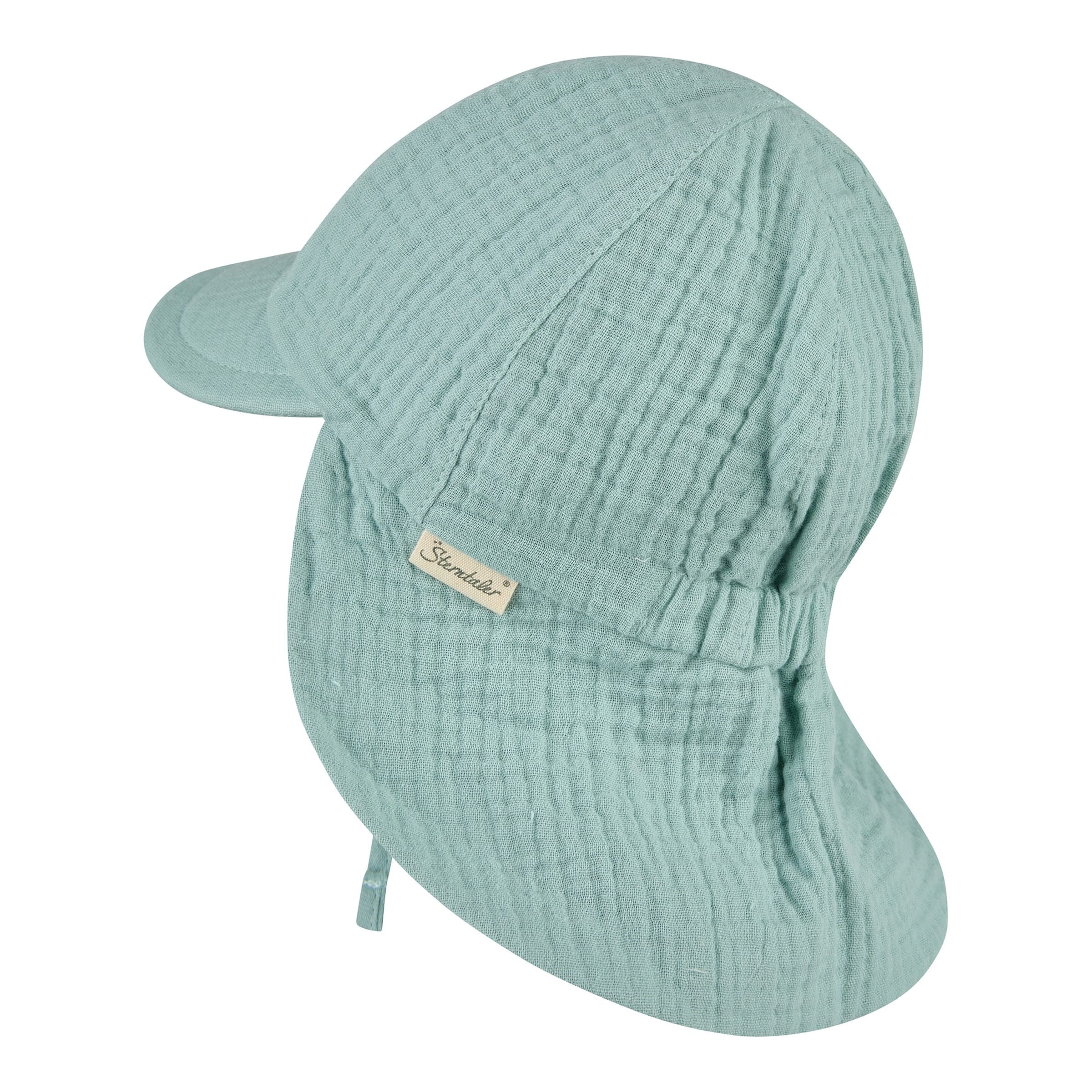 Musselin-Schirmmütze mit Nacken- und UV-Schutz