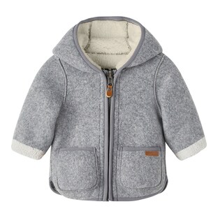 Jacke mit Kapuze Wollwalk-Optik Teddyfell