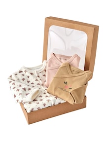 Bio-Kollektion: Baby-Set aus Samt-Strampler & 2 Bodys