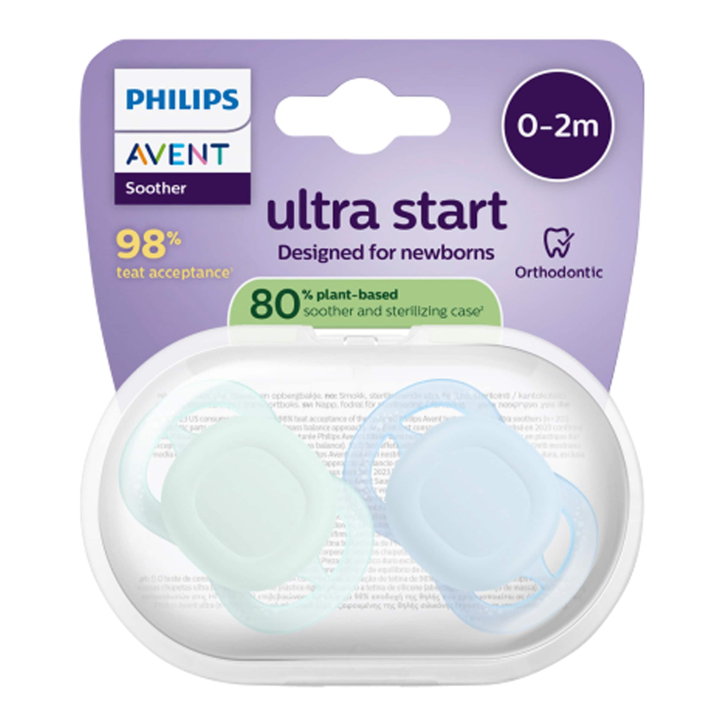 Philips Avent 2er-Pack Schnuller ultra start, 0-2M