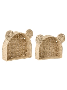 2er-Set Deko-Wandregale BÄR aus Papierkordel Kinderzimmer
