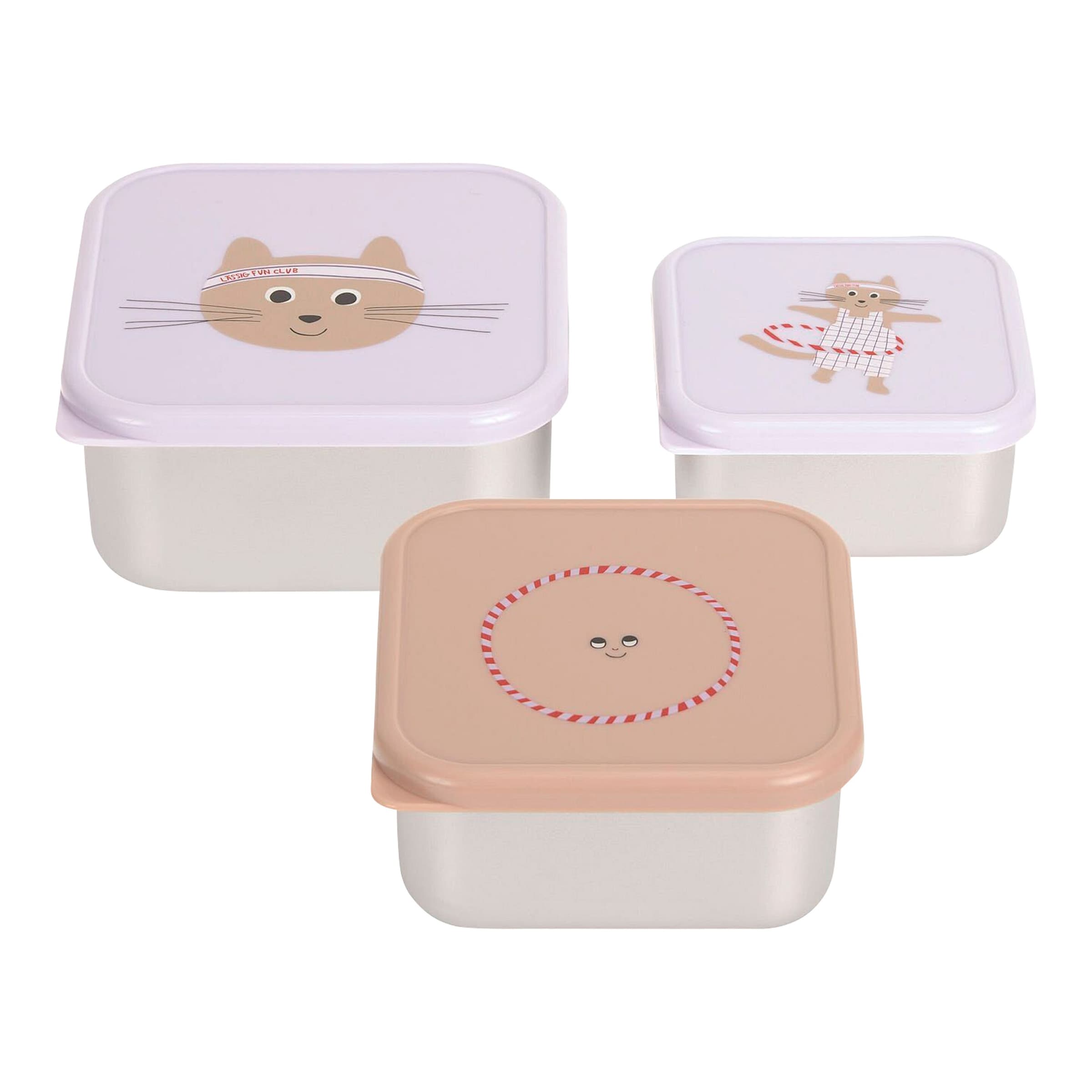Lässig 3-tlg. Snackboxset aus Edelstahl