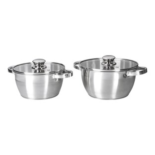 Lot de casseroles en acier inox, 4 pces