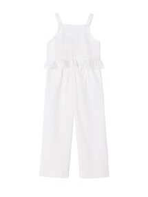 Set aus Baumwoll-Leinen-Mix: Hose & Top mit Rüschen, Mädchen