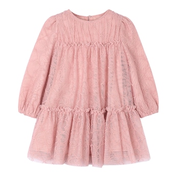 Tüllkleid langarm Herzen Glitzer