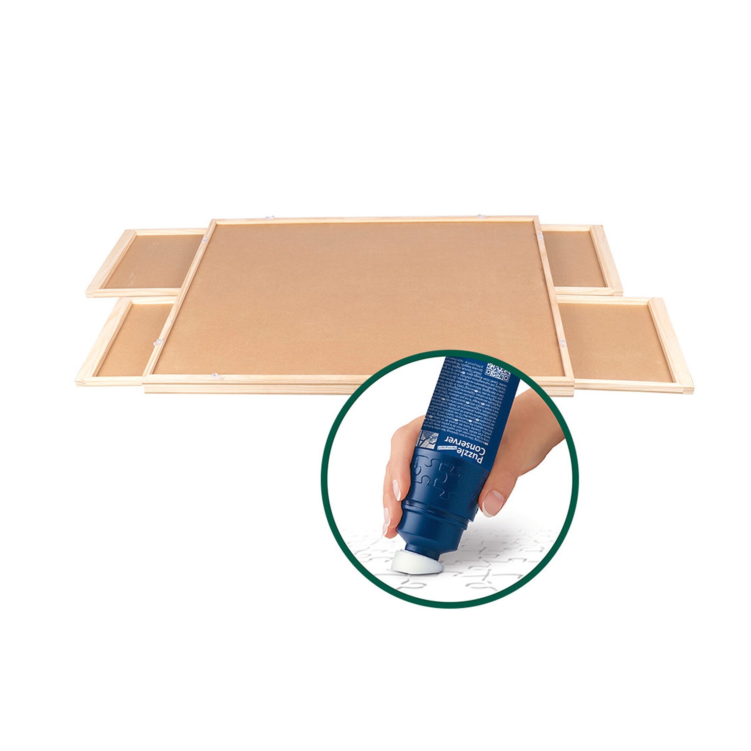 Puzzletisch mit 4 Schubladen, drehbar inkl. Abdeckung + Puzzle-Kleber Permanent, 200 ml