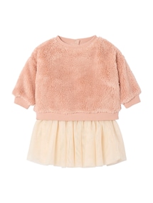 Baby Set: Sweatshirt aus Kunstfell und Tüllrock