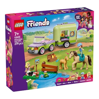 42695 Pferd und Fohlen mit Pferdeanhänger