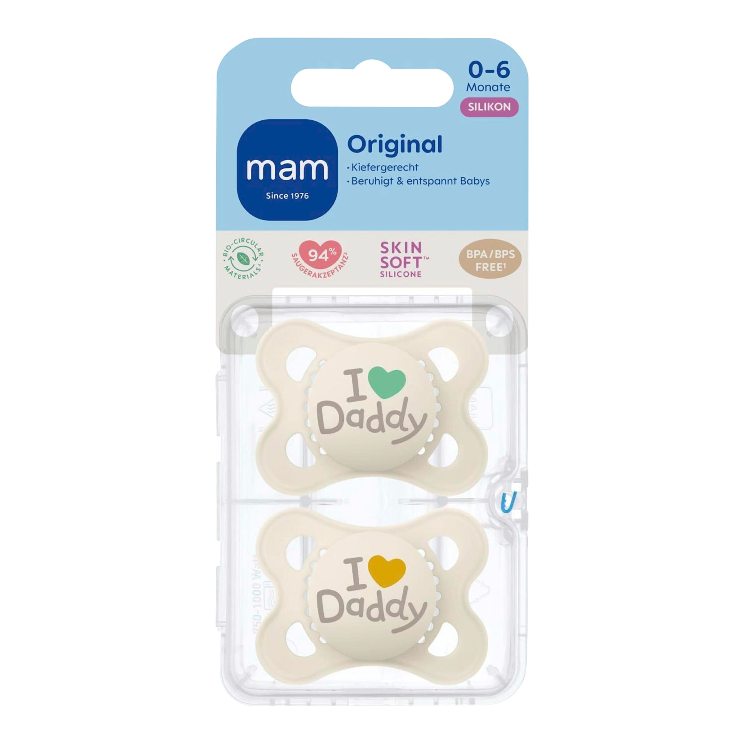 Mam 2er-Pack Schnuller Original Silikon, 0-6M