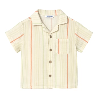 Chemise en mousseline manches courtes rayures