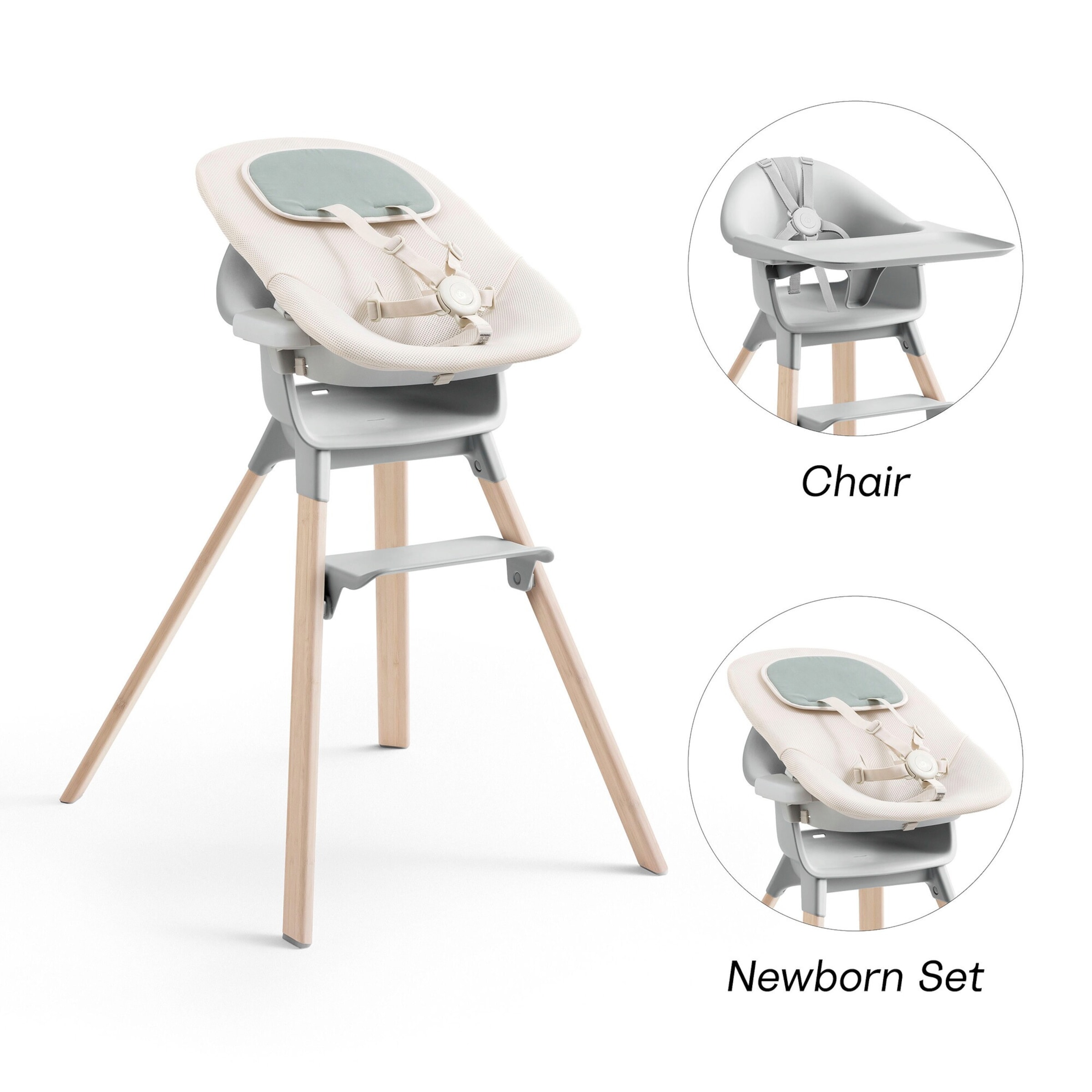 Stokke® Clikk™ Bundle Hochstuhl Bambus inkl. Newbornset