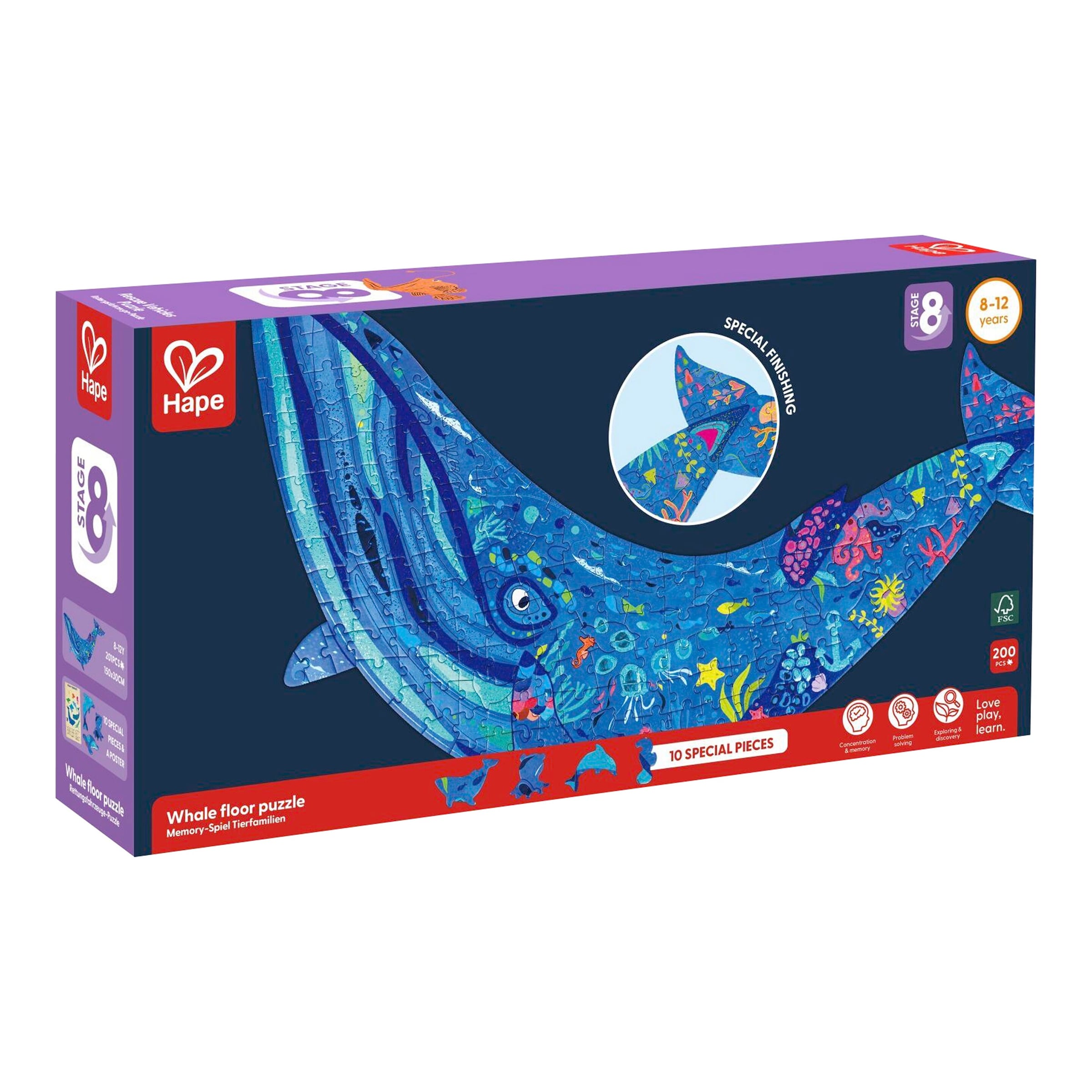 Hape Schimmer-Puzzle Meerestiere 200 Teile