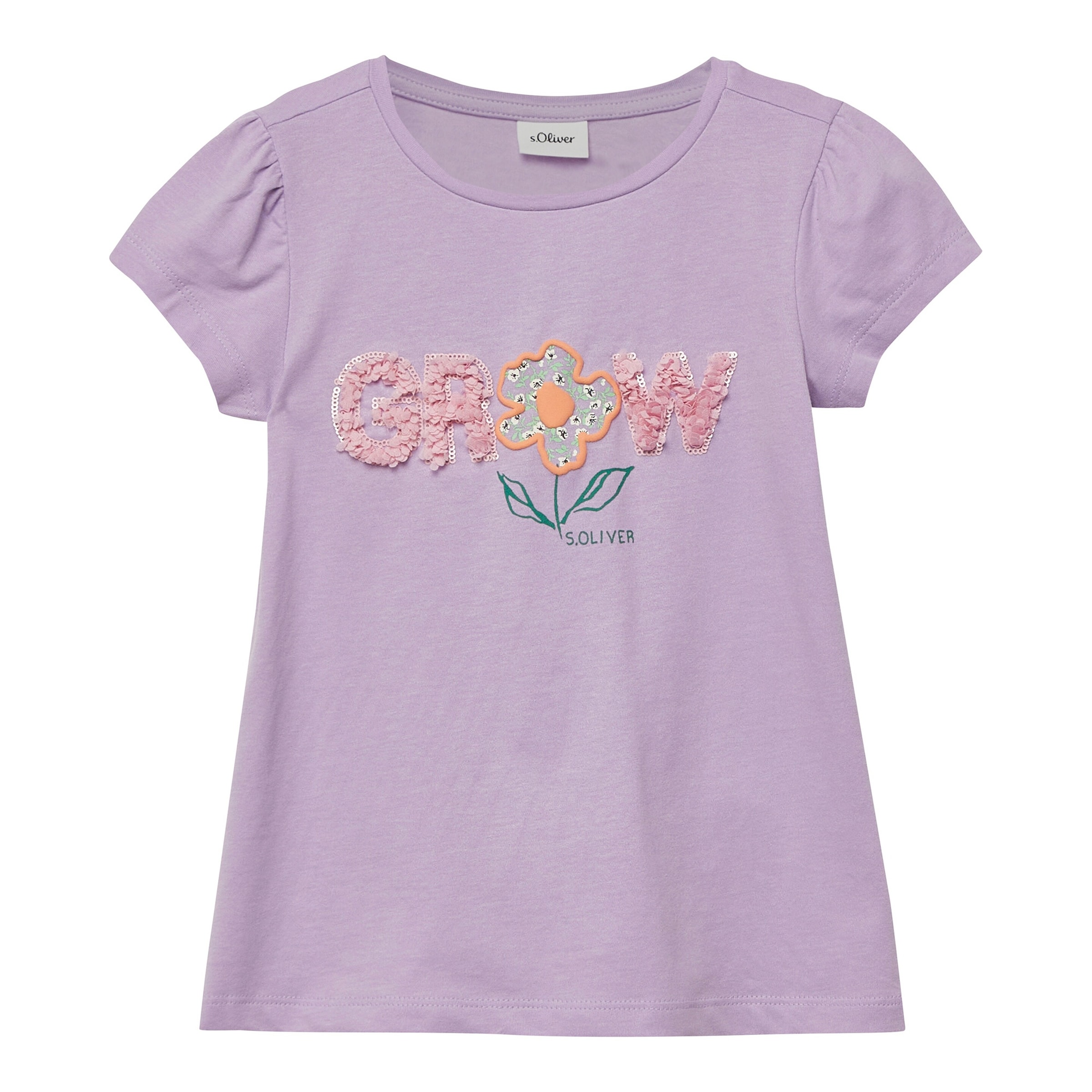 S.Oliver T-Shirt Blume Pailletten