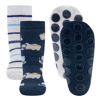 2er-Pack ABS-Socken Ringel Fahrzeuge