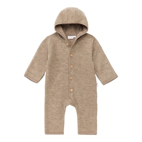 Wollfleece-Overall mit Klappbündchen aus Merinowolle