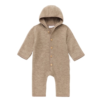 Wollfleece-Overall mit Klappbündchen aus Merinowolle