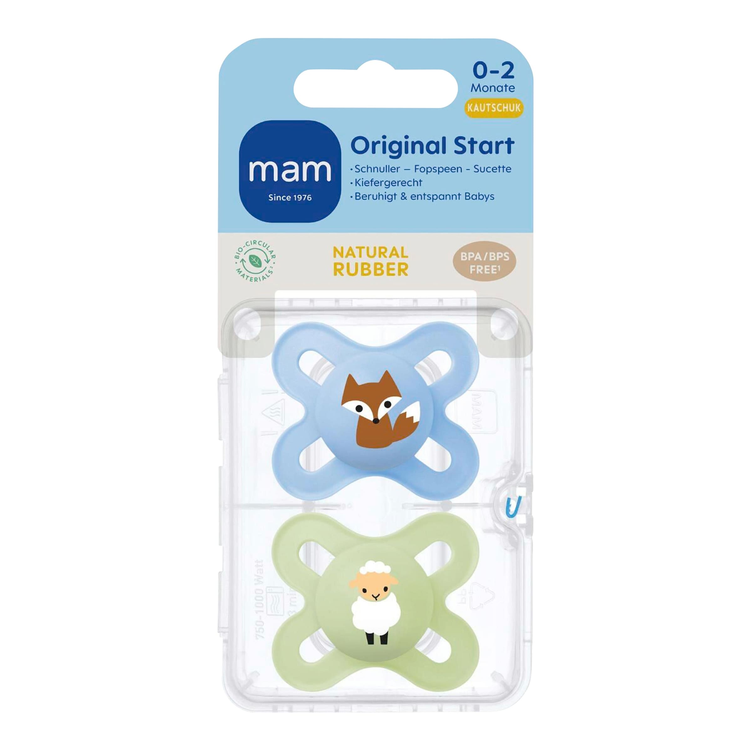 Mam 2er-Pack Schnuller Original Start Latex, 0-2M