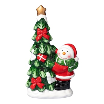 Figurine en céramique à LED «Bonhomme de neige»