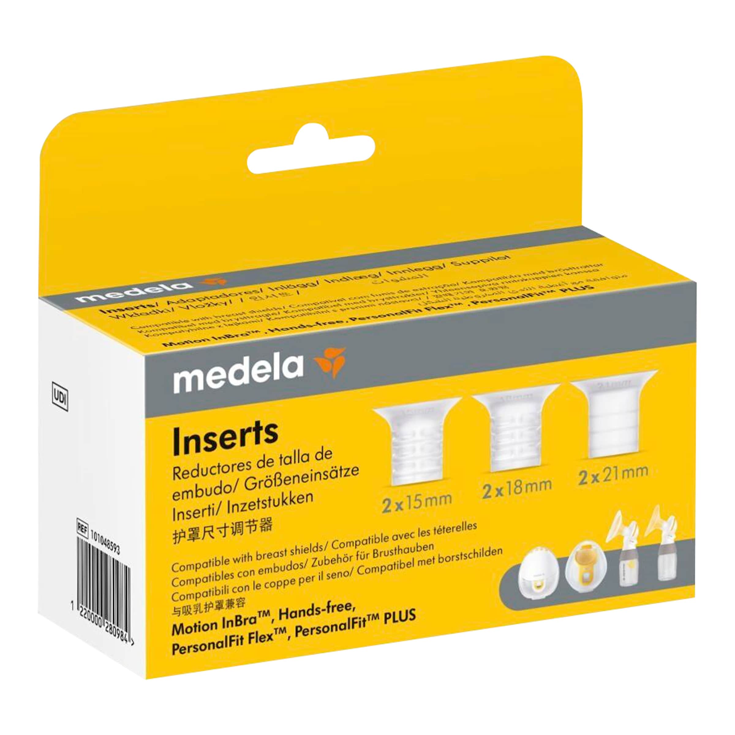 Medela Inserti 2x21mm 2x18mm 2x15mm 6 pezzi