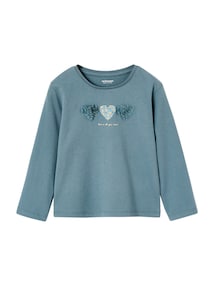 Mädchen Langarmshirt mit Relief-Herz