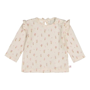 Ajour-Shirt langarm Blumen Rüschen