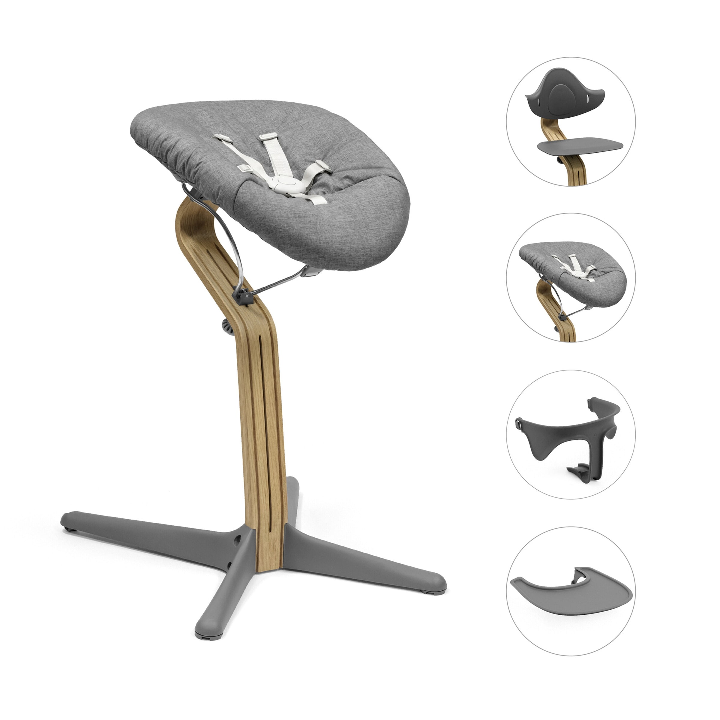 Stokke® Nomi Bundle Hochstuhl Eiche inkl. Newbornset, Babyset und Tray