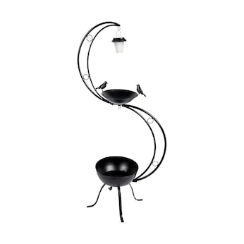 Solar led-vogeldrinkbak met plantenbak