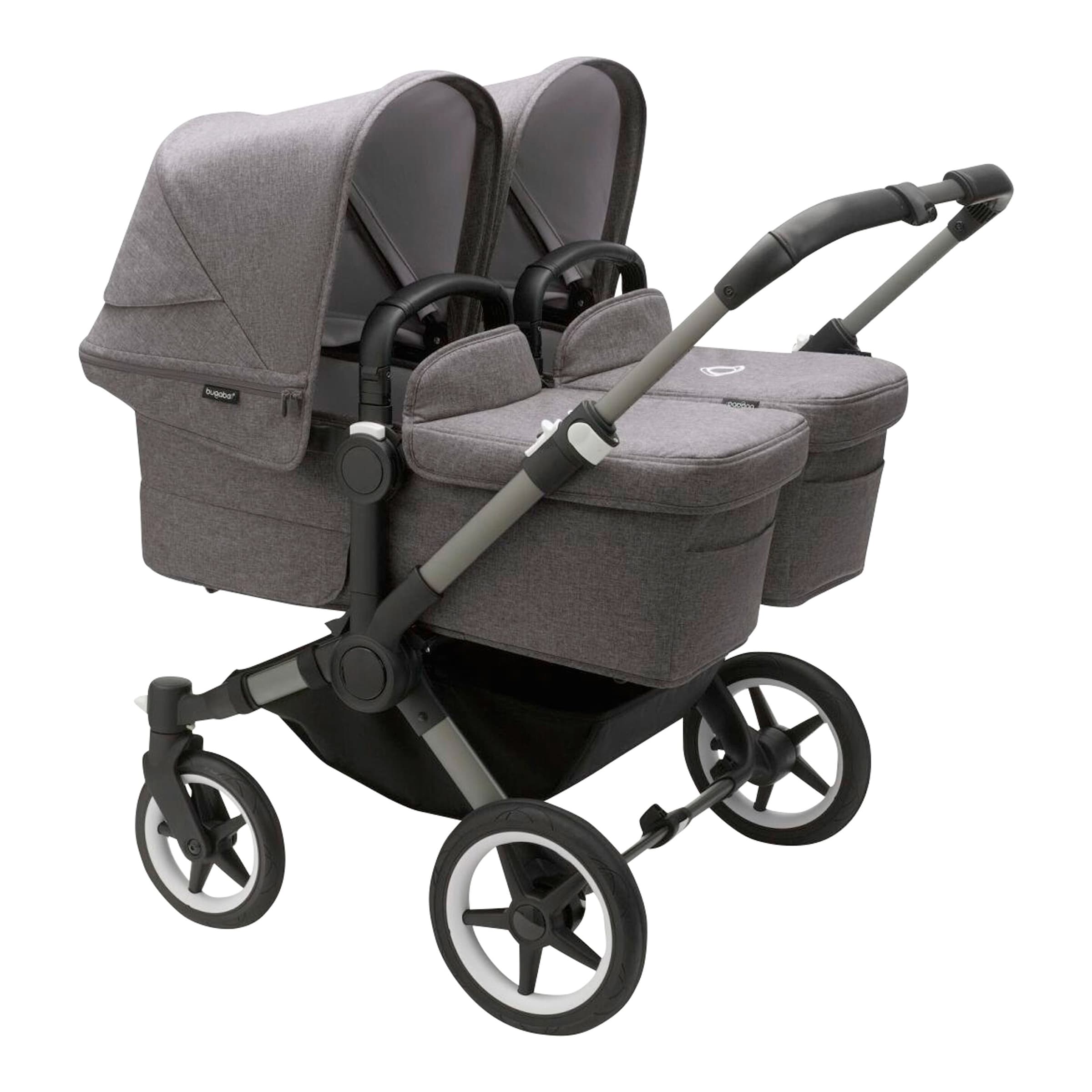 Bugaboo DONKEY 5 Poussette complete jumeaux et double Twin Melange graphite gris