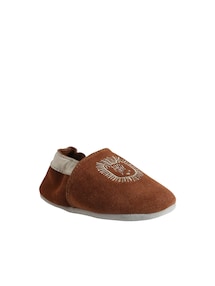 Baby Leder-Krabbelschuhe / Hausschuhe BÄR oder LÖWE, Geschenkbox