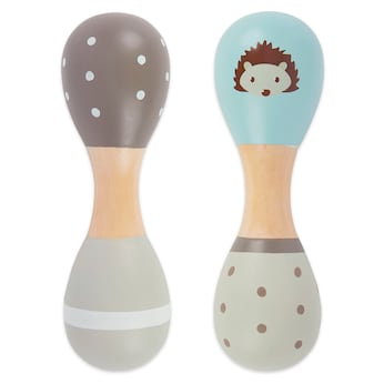 Baby Holzrassel Igel Hantelrassel 2er Set