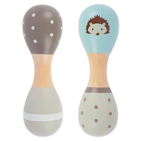 Baby Holzrassel Igel Hantelrassel 2er Set