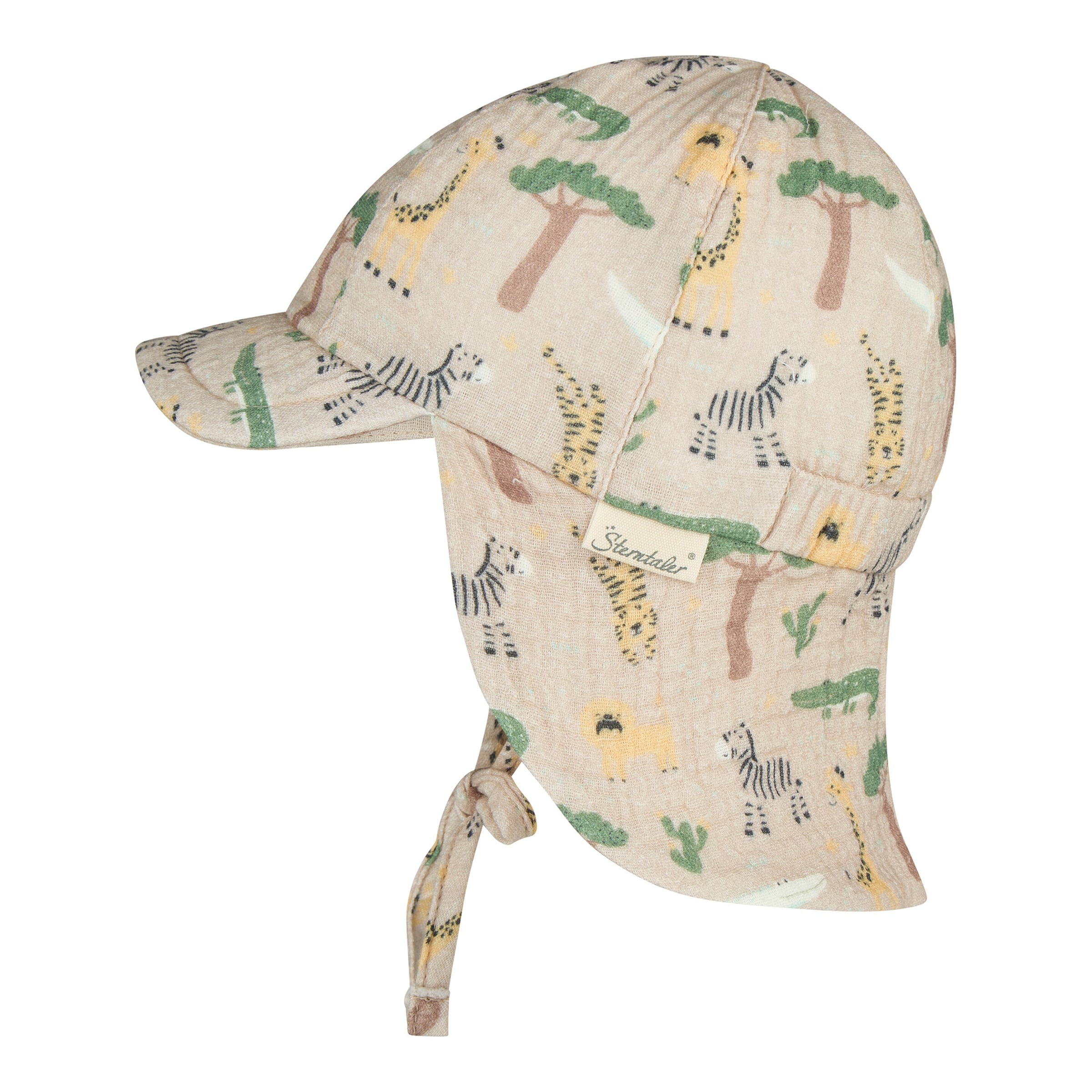 Sterntaler Musselin-Schirmmütze mit Nackenschutz Safari