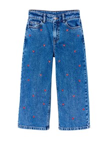 Weite Jeans mit Stickerei f¸r M‰dchen, Bundweite verstellbar