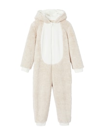 Onesie Plüschoverall Eule mit Krone Kinder