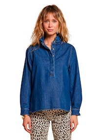 Gerade Umstandsjeans mit Leo-Print, Stretch-Einsatz