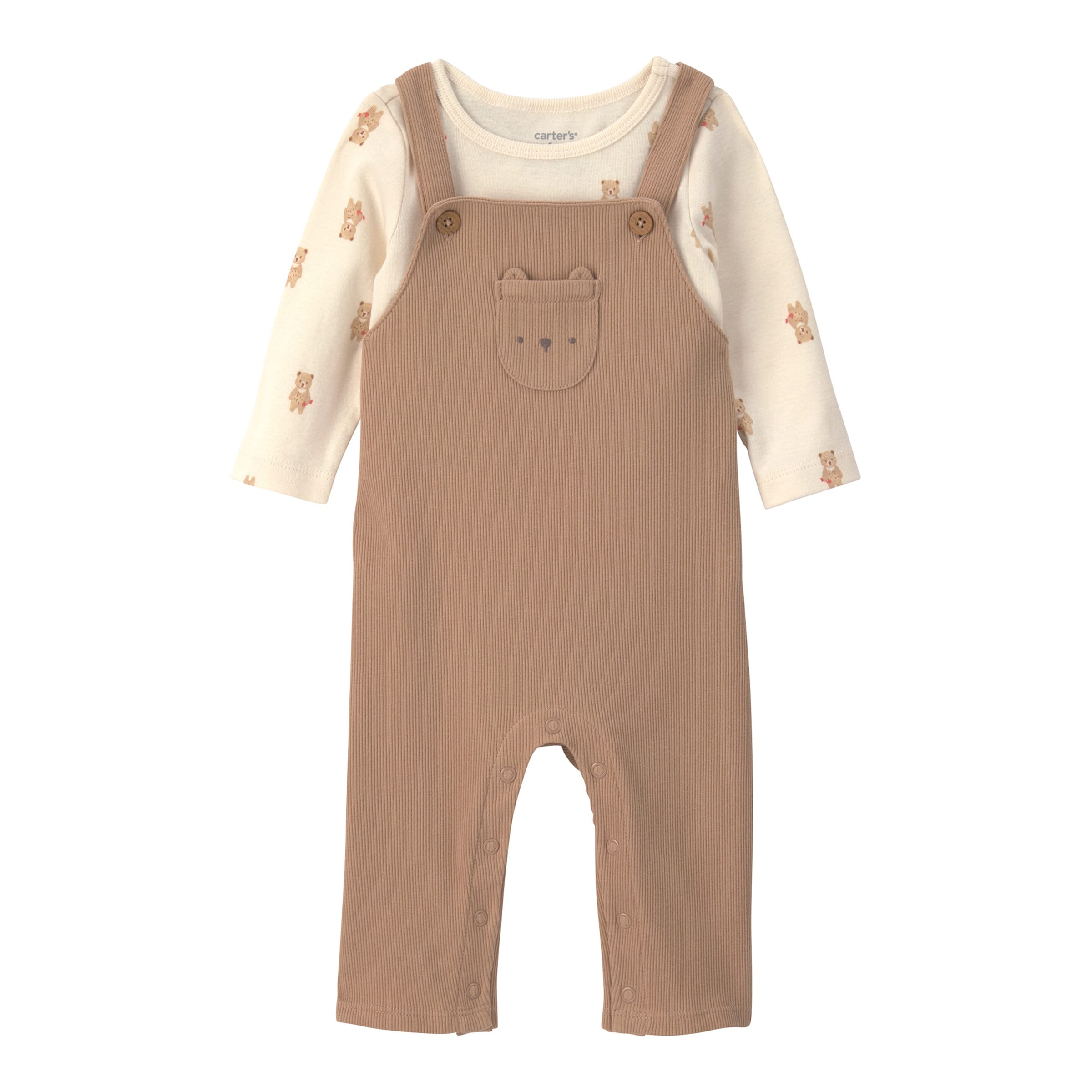 Carter's 2-tlg. Set Shirt langarm und Latzhose Bären Rippqualität