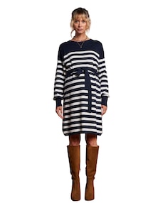 Ringelkleid aus Strick für Schwangerschaft