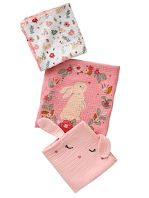 3er-Pack Baby Wickeltücher VERZAUBERTER HASE
