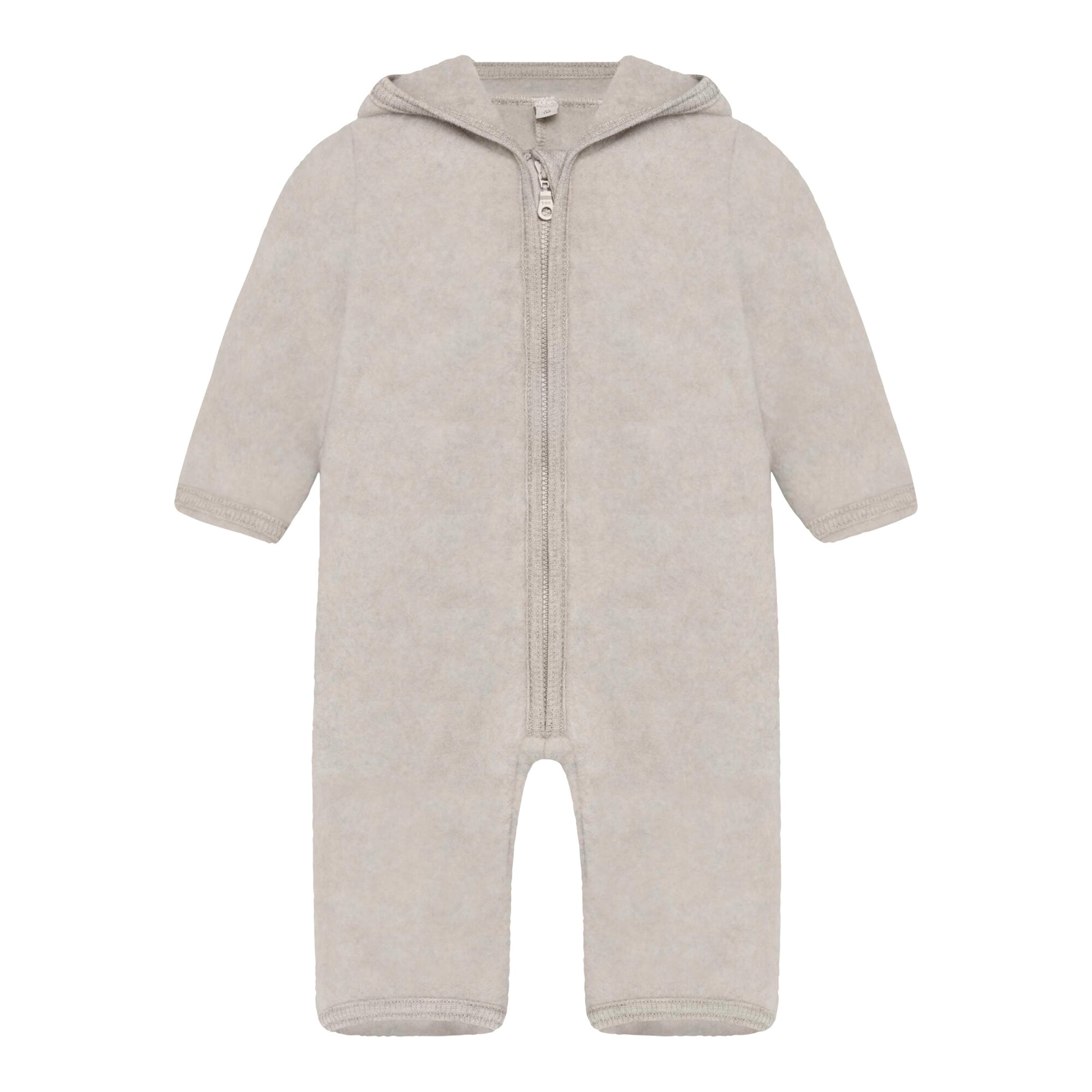 Huttelihut Wollfleece-Overall mit Klappbündchen und Kapuze mit Ohren Merinowolle