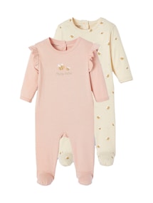 Bio-Kollektion: 2er-Pack Baby Strampler mit Bienen
