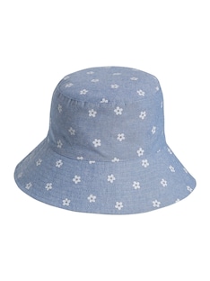 Mädchen Denim-Sonnenhut mit Blumen