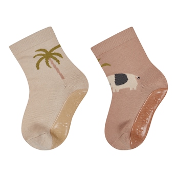 2er-Pack ABS-Socken Fliesen Flitzer Safari