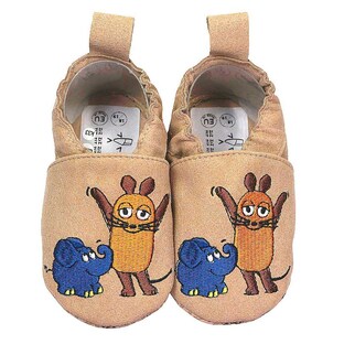 Kinderschuhe RecyStep Maus mit Elefant beige