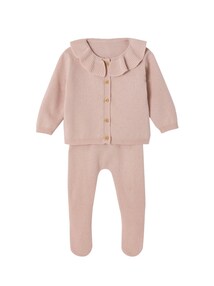 Baby-Set aus Merinowolle & Kaschmir, Strickjacke & Leggings