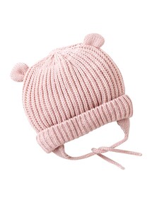 Baby Set: Mütze, Schal und Fäustlinge mit Ohren-Applikation